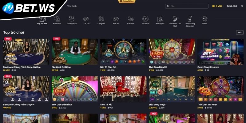 EVO Casino I9BET Thiên Đường Giải Trí Đẳng Cấp Thế Giới 2 Giao diện EVO Casino I9BET  đẳng cấp